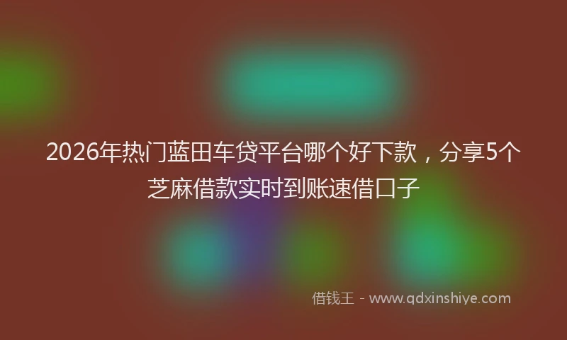 2026年热门蓝田车贷平台哪个好下款，分享5个芝麻借款实时到账速借口子