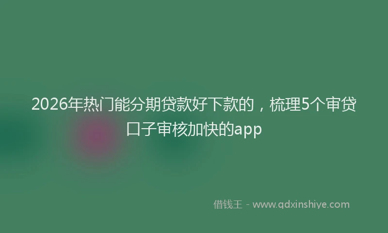 2026年热门能分期贷款好下款的，梳理5个审贷口子审核加快的app