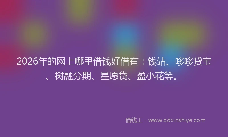 2026年的网上哪里借钱好借有：钱站、哆哆贷宝、树融分期、星愿贷、盈小花等。