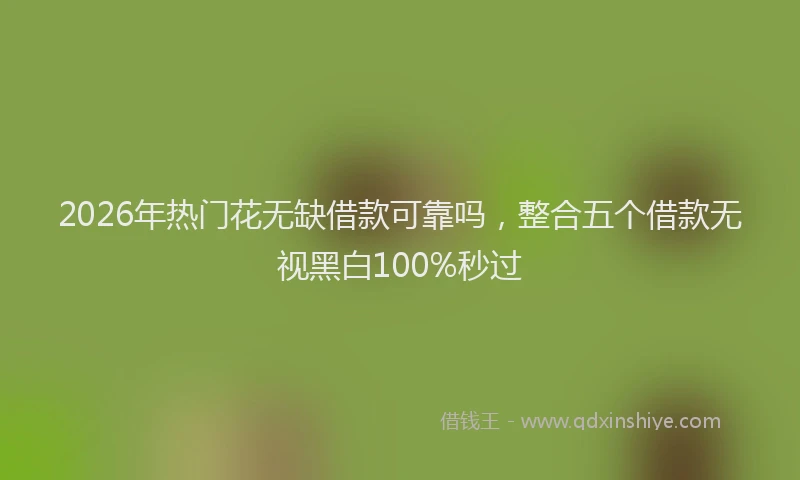 2026年热门花无缺借款可靠吗，整合五个借款无视黑白100%秒过