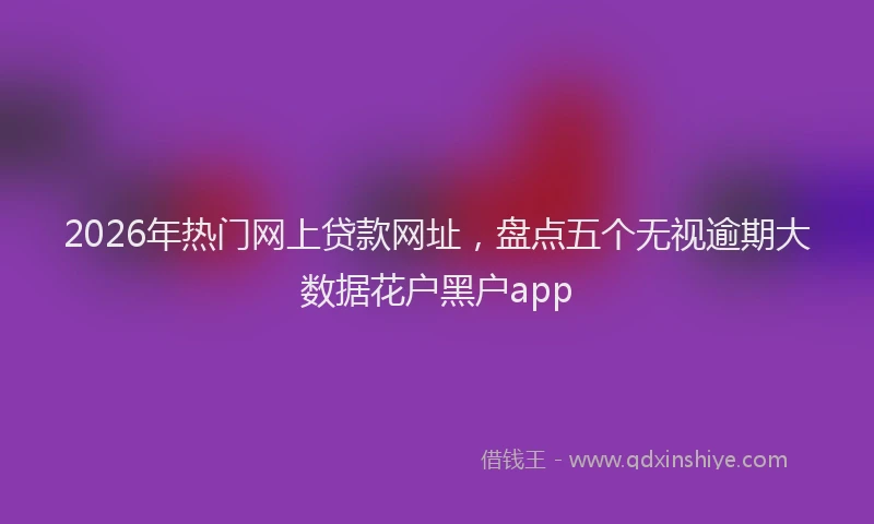 2026年热门网上贷款网址,盘点五个无视逾期大数据花户黑户app