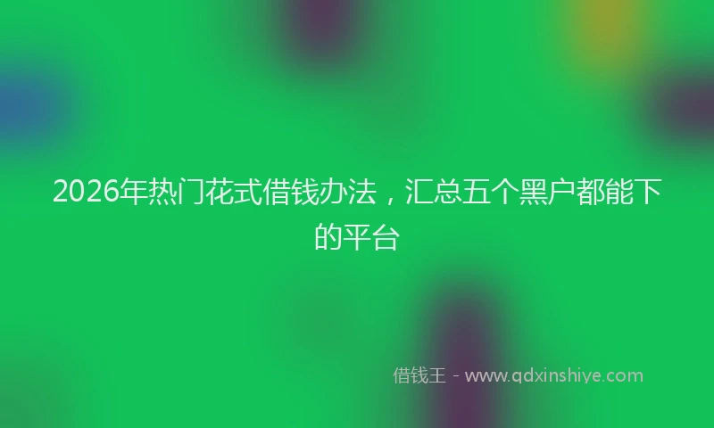 2026年热门花式借钱办法，汇总五个黑户都能下的平台
