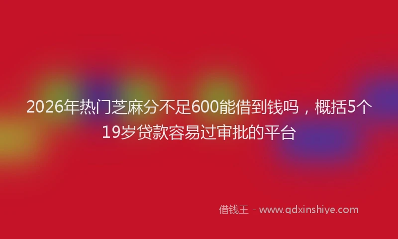 2026年热门芝麻分不足600能借到钱吗，概括5个19岁贷款容易过审批的平台