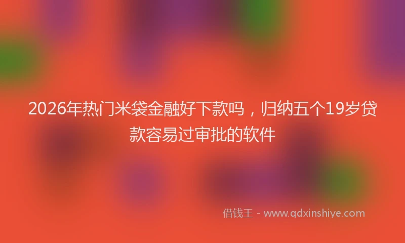 2026年热门米袋金融好下款吗，归纳五个19岁贷款容易过审批的软件