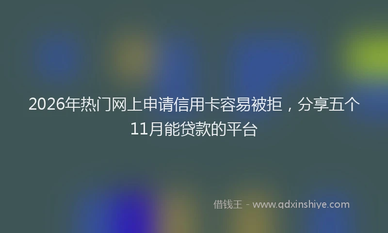 2026年热门网上申请信用卡容易被拒，分享五个11月能贷款的平台