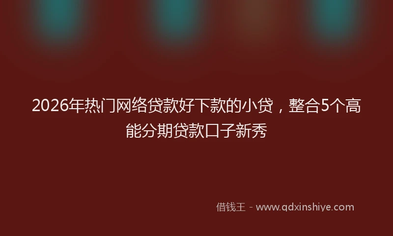 2026年热门网络贷款好下款的小贷，整合5个高能分期贷款口子新秀