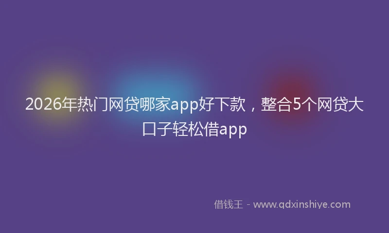 2026年热门网贷哪家app好下款，整合5个网贷大口子轻松借app
