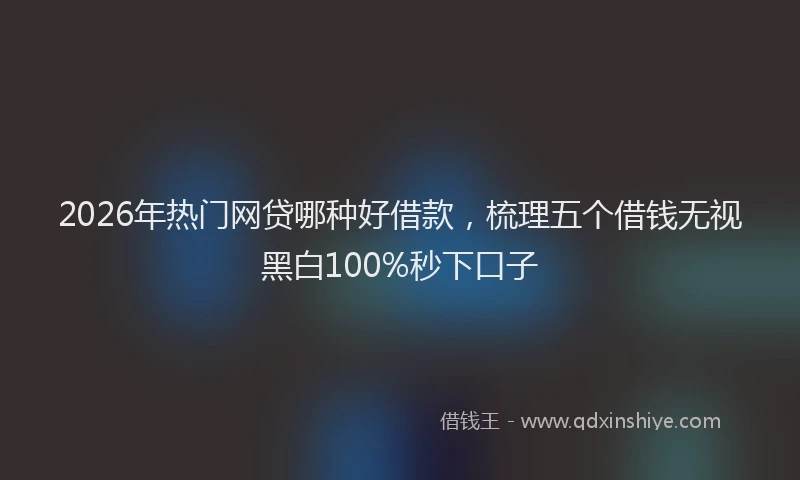 2026年热门网贷哪种好借款，梳理五个借钱无视黑白100%秒下口子