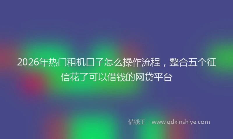 2026年热门租机口子怎么操作流程，整合五个征信花了可以借钱的网贷平台