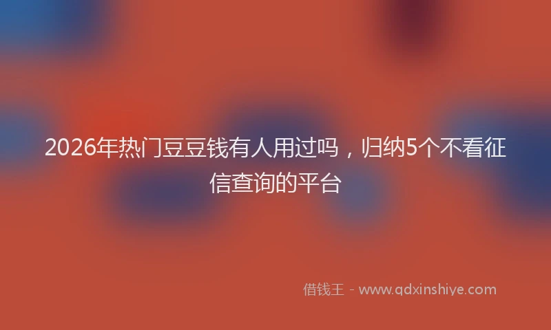 2026年热门豆豆钱有人用过吗，归纳5个不看征信查询的平台