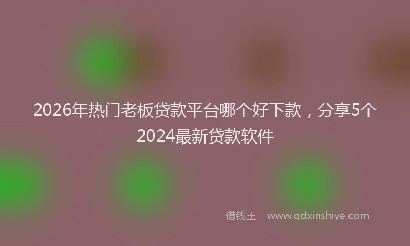 2026年热门老板贷款平台哪个好下款，分享5个2024最新贷款软件