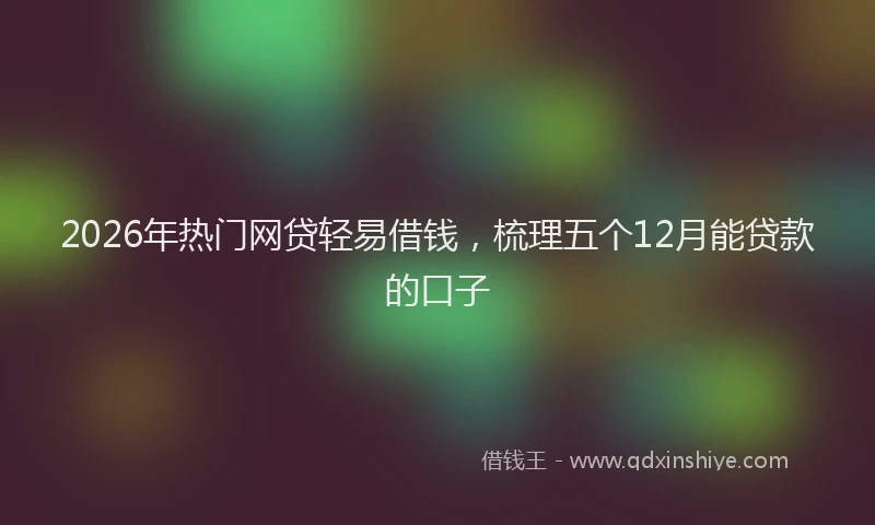 2026年热门网贷轻易借钱,梳理五个12月能贷款的口子