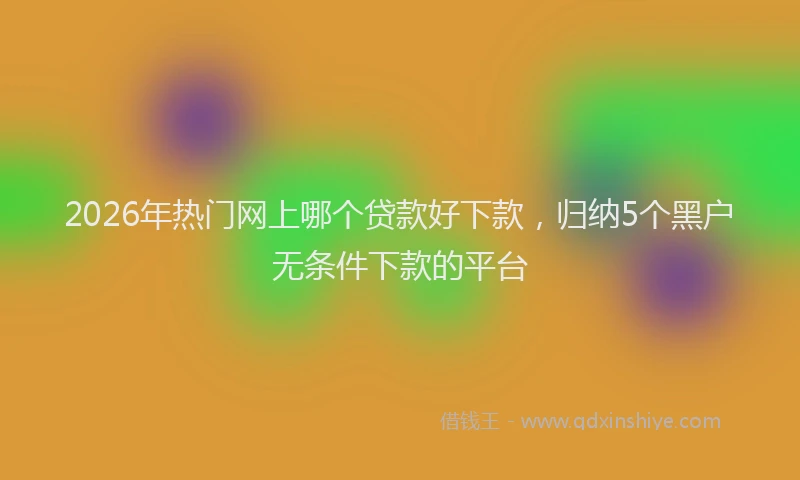 2026年热门网上哪个贷款好下款，归纳5个黑户无条件下款的平台