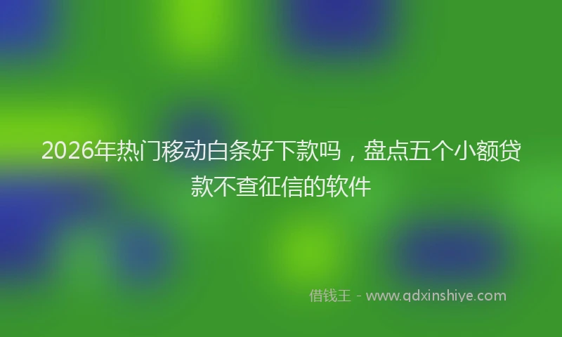 2026年热门移动白条好下款吗，盘点五个小额贷款不查征信的软件