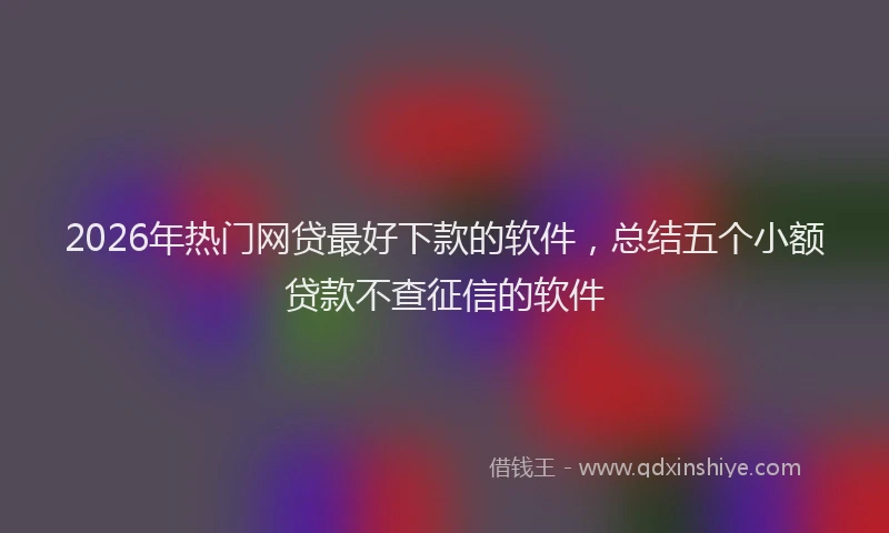 2026年热门网贷最好下款的软件，总结五个小额贷款不查征信的软件