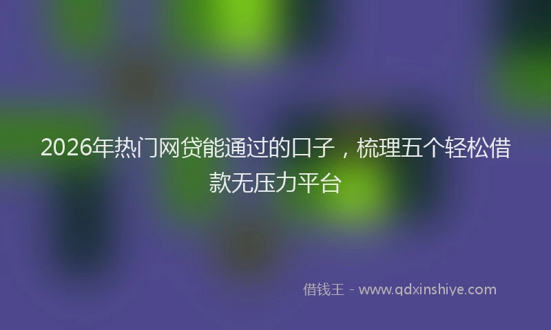 2026年热门网贷能通过的口子，梳理五个轻松借款无压力平台