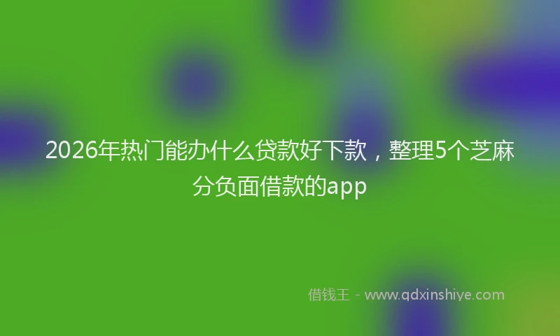 2026年热门能办什么贷款好下款，整理5个芝麻分负面借款的app