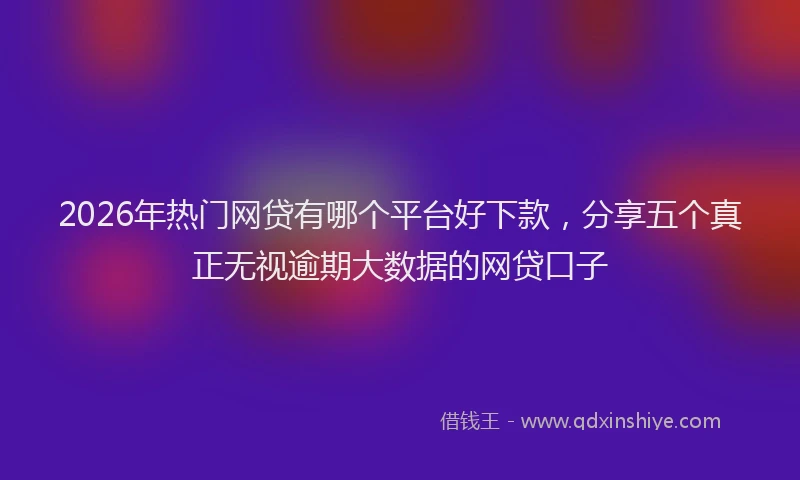 2026年热门网贷有哪个平台好下款，分享五个真正无视逾期大数据的网贷口子
