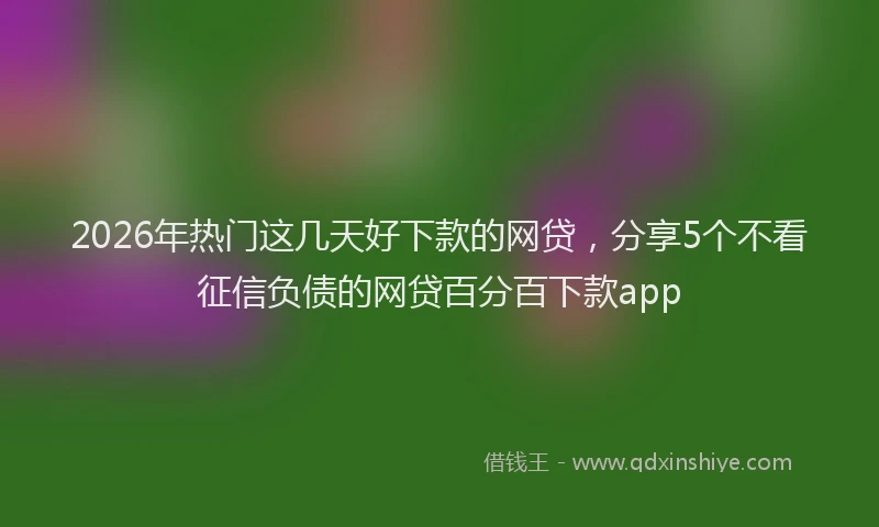 2026年热门这几天好下款的网贷，分享5个不看征信负债的网贷百分百下款app