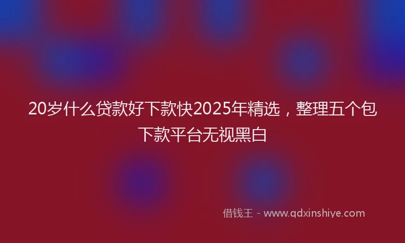 20岁什么贷款好下款快2025年精选，整理五个包下款平台无视黑白