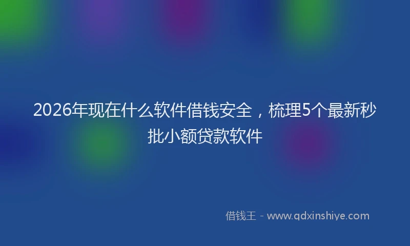 2026年现在什么软件借钱安全,梳理5个最新秒批小额贷款软件