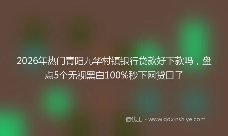 2026年热门青阳九华村镇银行贷款好下款吗，盘点5个无视黑白100%秒下网贷口子