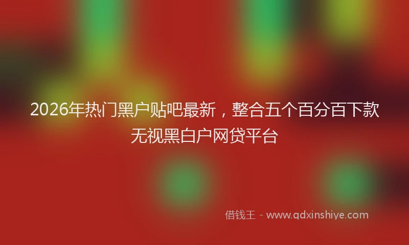 2026年热门黑户贴吧最新，整合五个百分百下款无视黑白户网贷平台