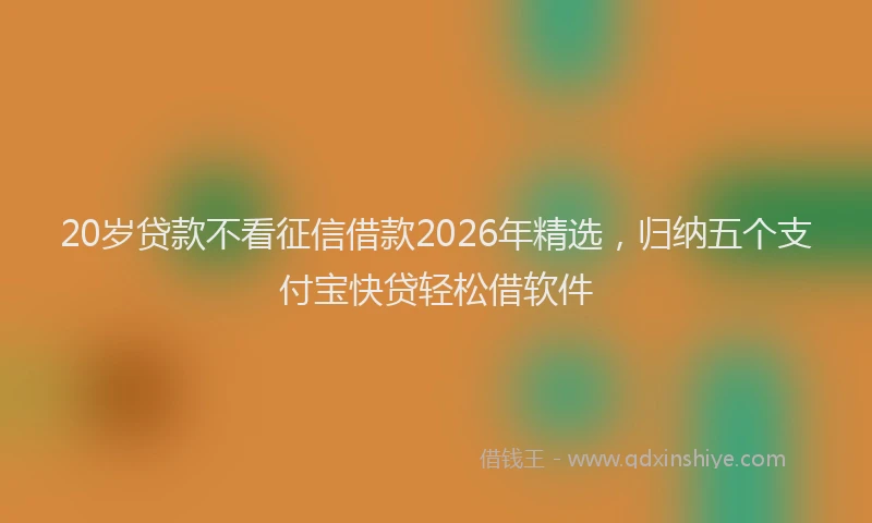 20岁贷款不看征信借款2026年精选，归纳五个支付宝快贷轻松借软件