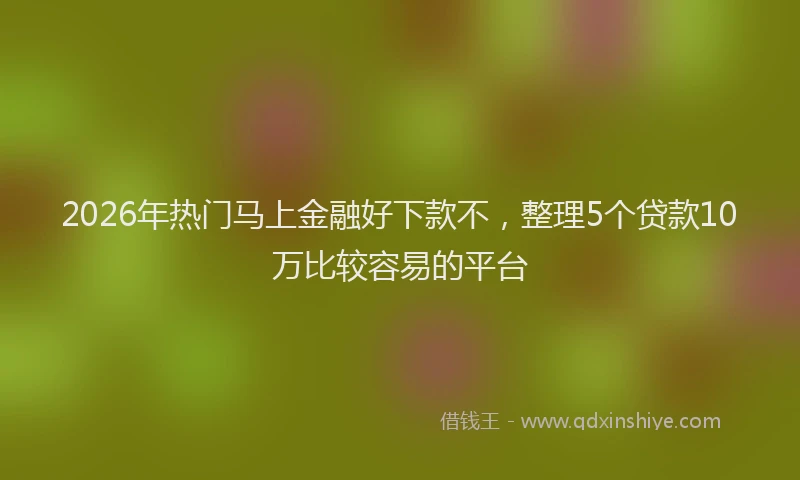 2026年热门马上金融好下款不,整理5个贷款10万比较容易的平台