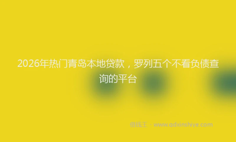 2026年热门青岛本地贷款，罗列五个不看负债查询的平台
