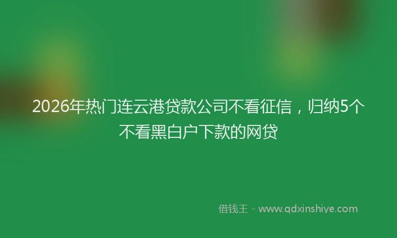 2026年热门连云港贷款公司不看征信，归纳5个不看黑白户下款的网贷