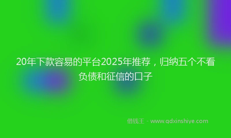 20年下款容易的平台2025年推荐，归纳五个不看负债和征信的口子