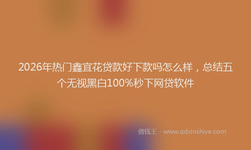 2026年热门鑫宜花贷款好下款吗怎么样，总结五个无视黑白100%秒下网贷软件