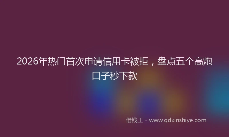 2026年热门首次申请信用卡被拒，盘点五个高炮口子秒下款