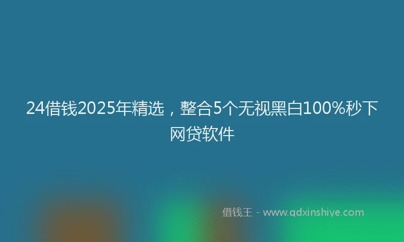 24借钱2025年精选，整合5个无视黑白100%秒下网贷软件