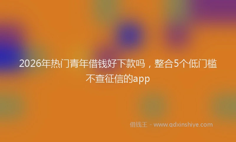 2026年热门青年借钱好下款吗，整合5个低门槛不查征信的app