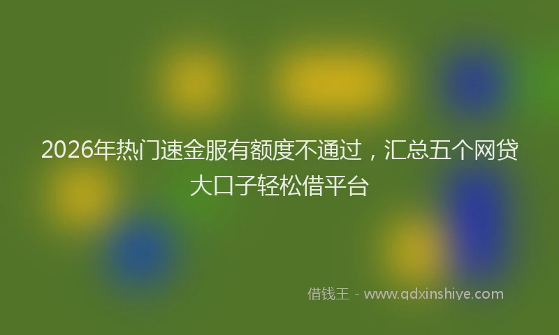 2026年热门速金服有额度不通过,汇总五个网贷大口子轻松借平台