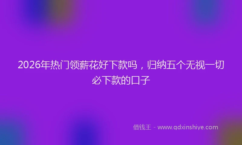 2026年热门领薪花好下款吗，归纳五个无视一切必下款的口子