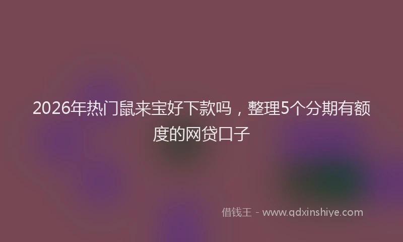 2026年热门鼠来宝好下款吗,整理5个分期有额度的网贷口子