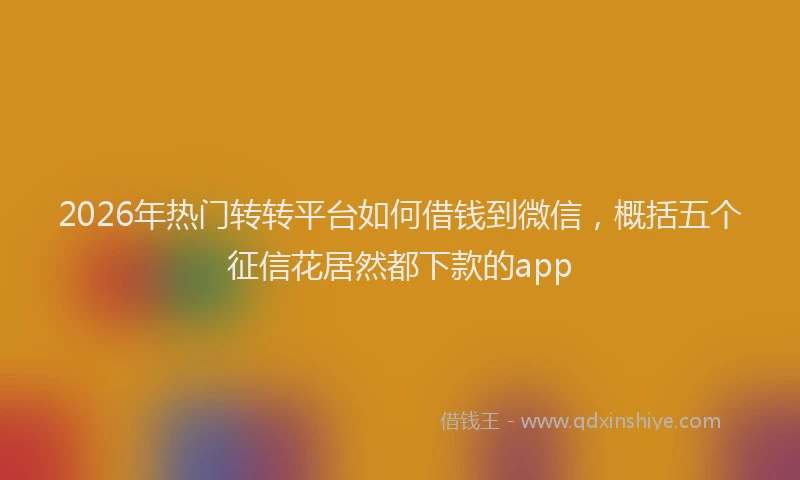 2026年热门转转平台如何借钱到微信，概括五个征信花居然都下款的app