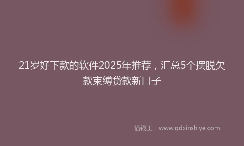 21岁好下款的软件2025年推荐，汇总5个摆脱欠款束缚贷款新口子