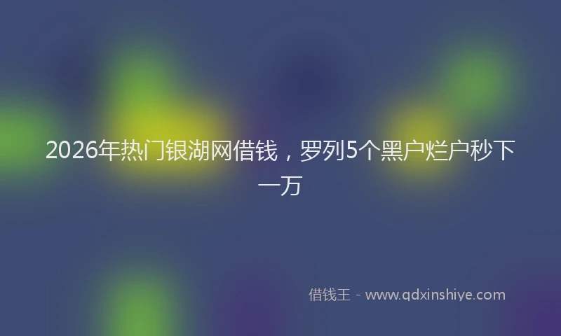2026年热门银湖网借钱，罗列5个黑户烂户秒下一万