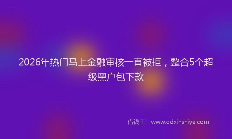 2026年热门马上金融审核一直被拒，整合5个超级黑户包下款