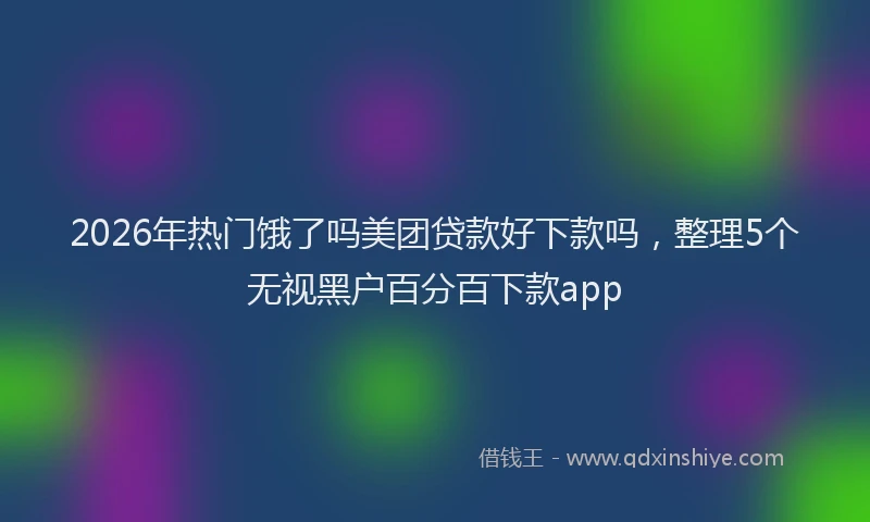 2026年热门饿了吗美团贷款好下款吗，整理5个无视黑户百分百下款app