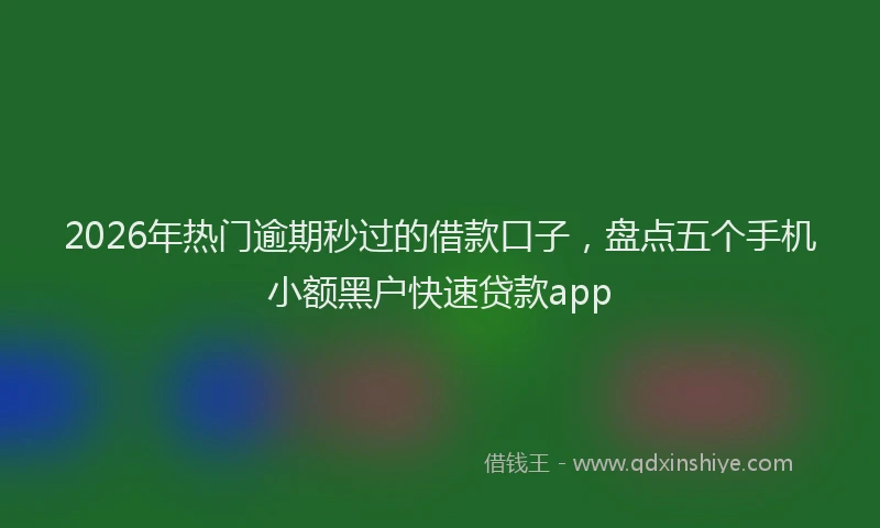 2026年热门逾期秒过的借款口子,盘点五个手机小额黑户快速贷款app