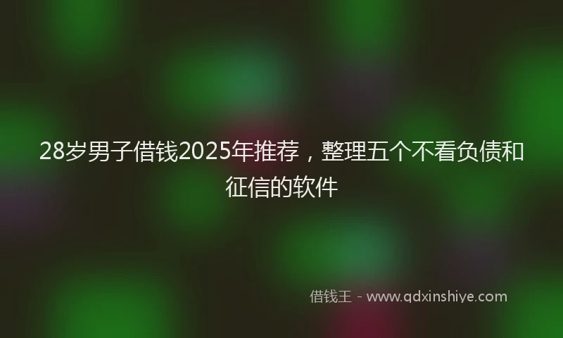28岁男子借钱2025年推荐，整理五个不看负债和征信的软件