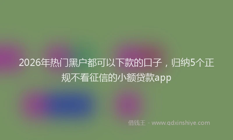2026年热门黑户都可以下款的口子,归纳5个正规不看征信的小额贷款app
