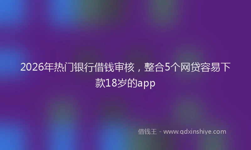 2026年热门银行借钱审核，整合5个网贷容易下款18岁的app