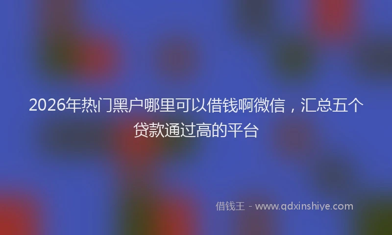 2026年热门黑户哪里可以借钱啊微信，汇总五个贷款通过高的平台