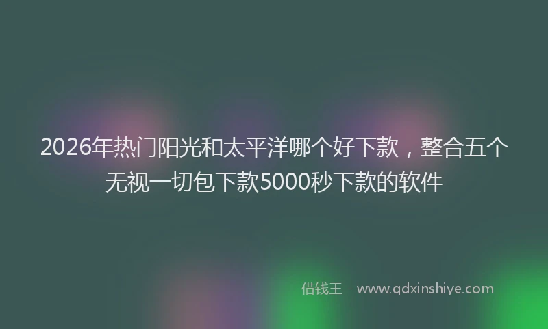 2026年热门阳光和太平洋哪个好下款，整合五个无视一切包下款5000秒下款的软件